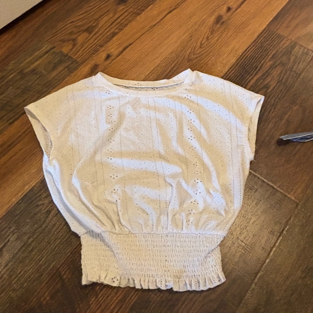 SHEIN White Eyelet Blouse